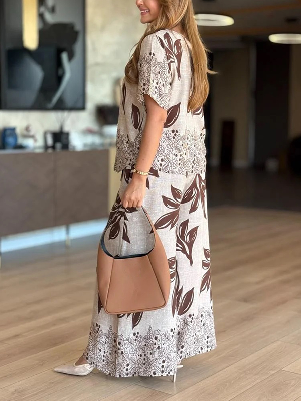 NEW🔥 Linen Floral Print Set