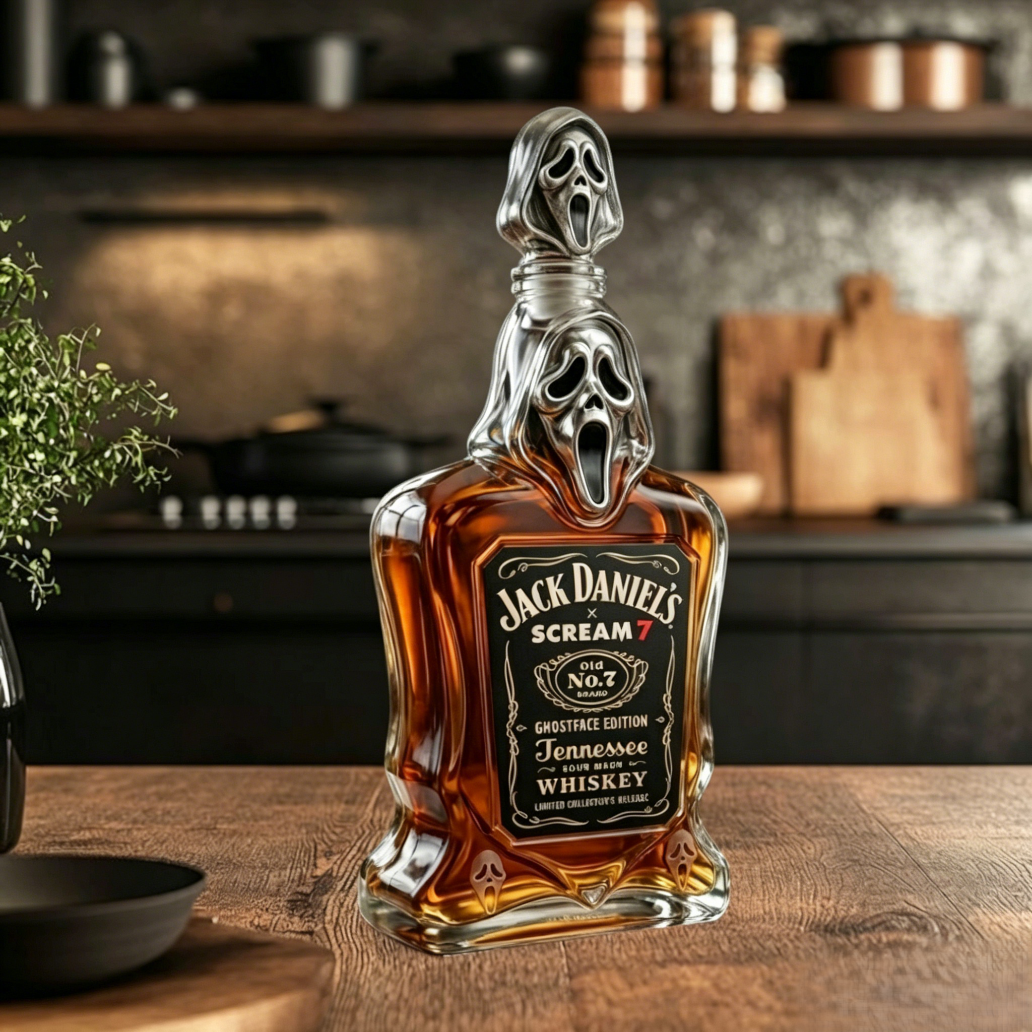 🔪 Jack Daniel’s x Scream Ghostface Whiskey Decanter | Horror Movie Limited Edition Liquor Bottle