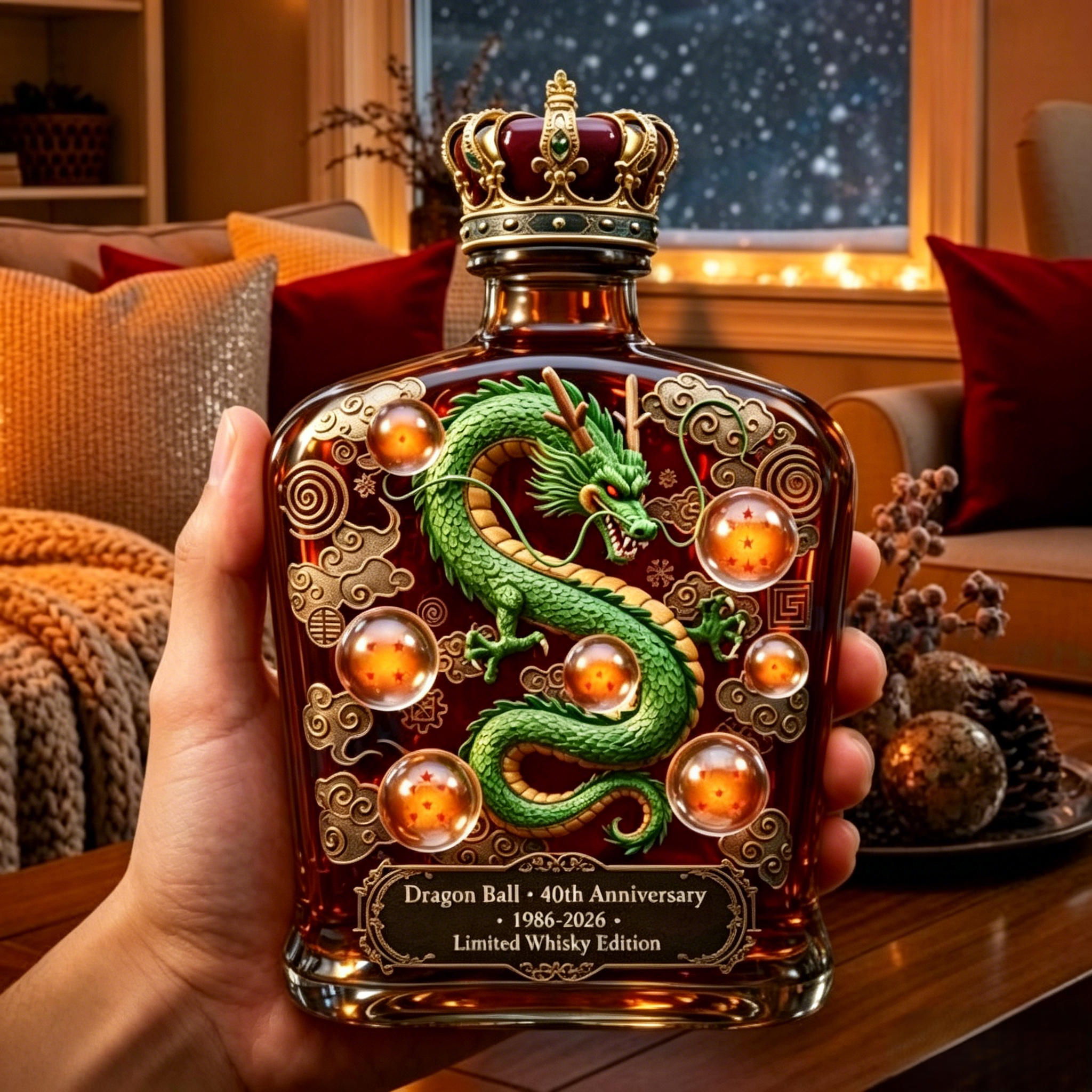 🐉 Dragon Ball 40th Anniversary Whiskey Decanter | Shenron Dragon Liquor Bottle