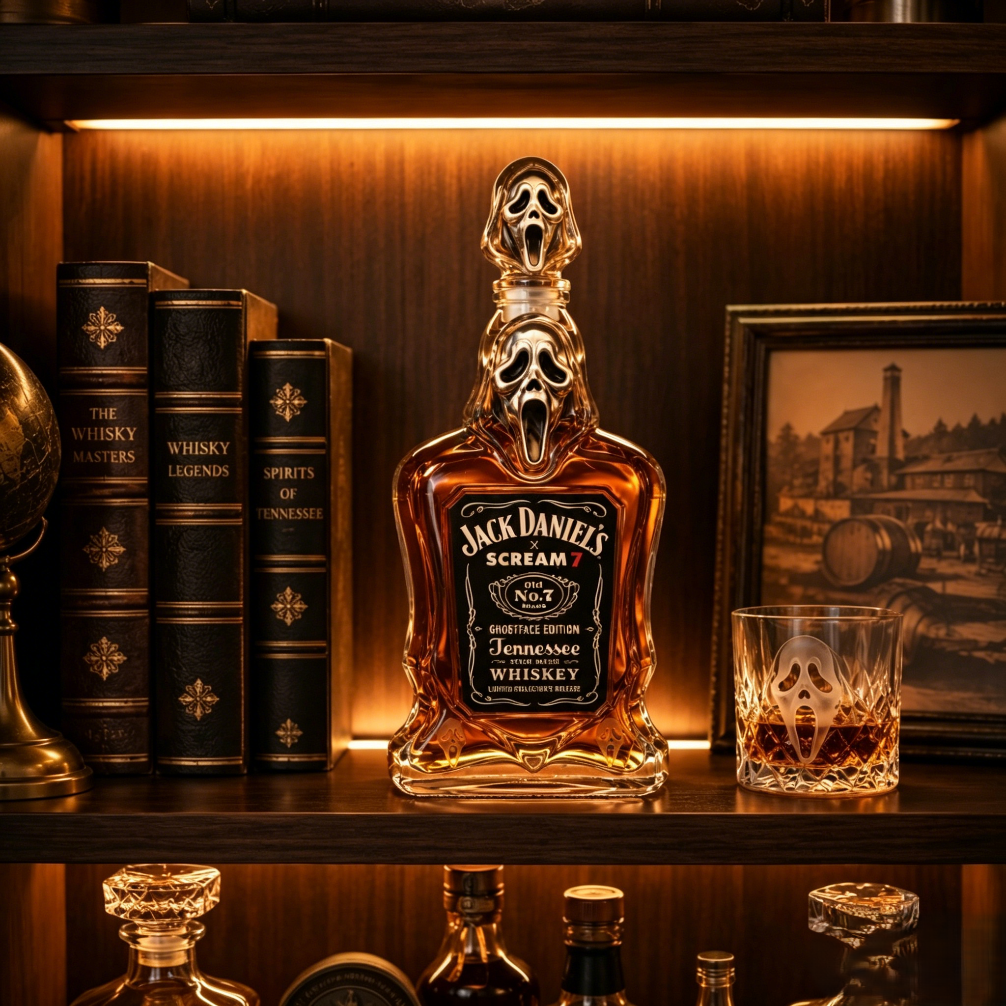 🔪 Jack Daniel’s x Scream Ghostface Whiskey Decanter | Horror Movie Limited Edition Liquor Bottle