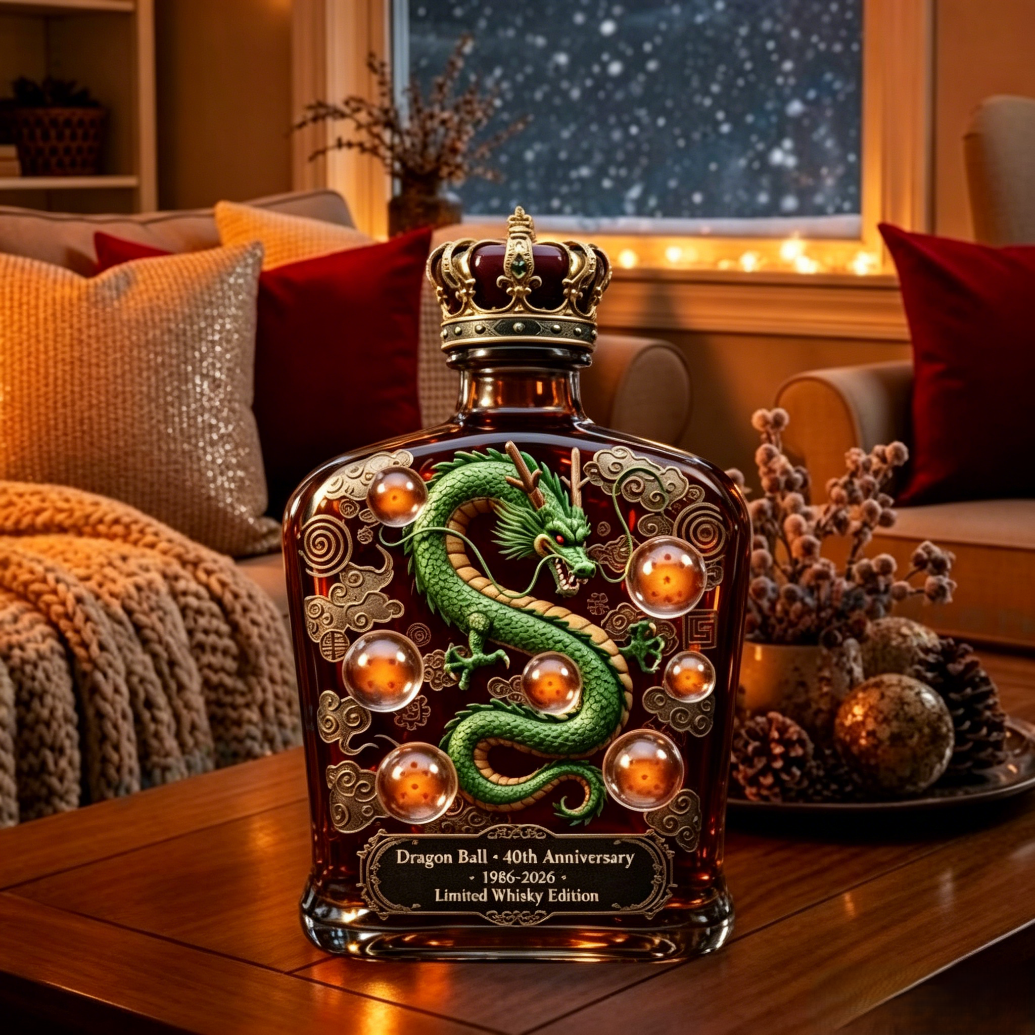 🐉 Dragon Ball 40th Anniversary Whiskey Decanter | Shenron Dragon Liquor Bottle