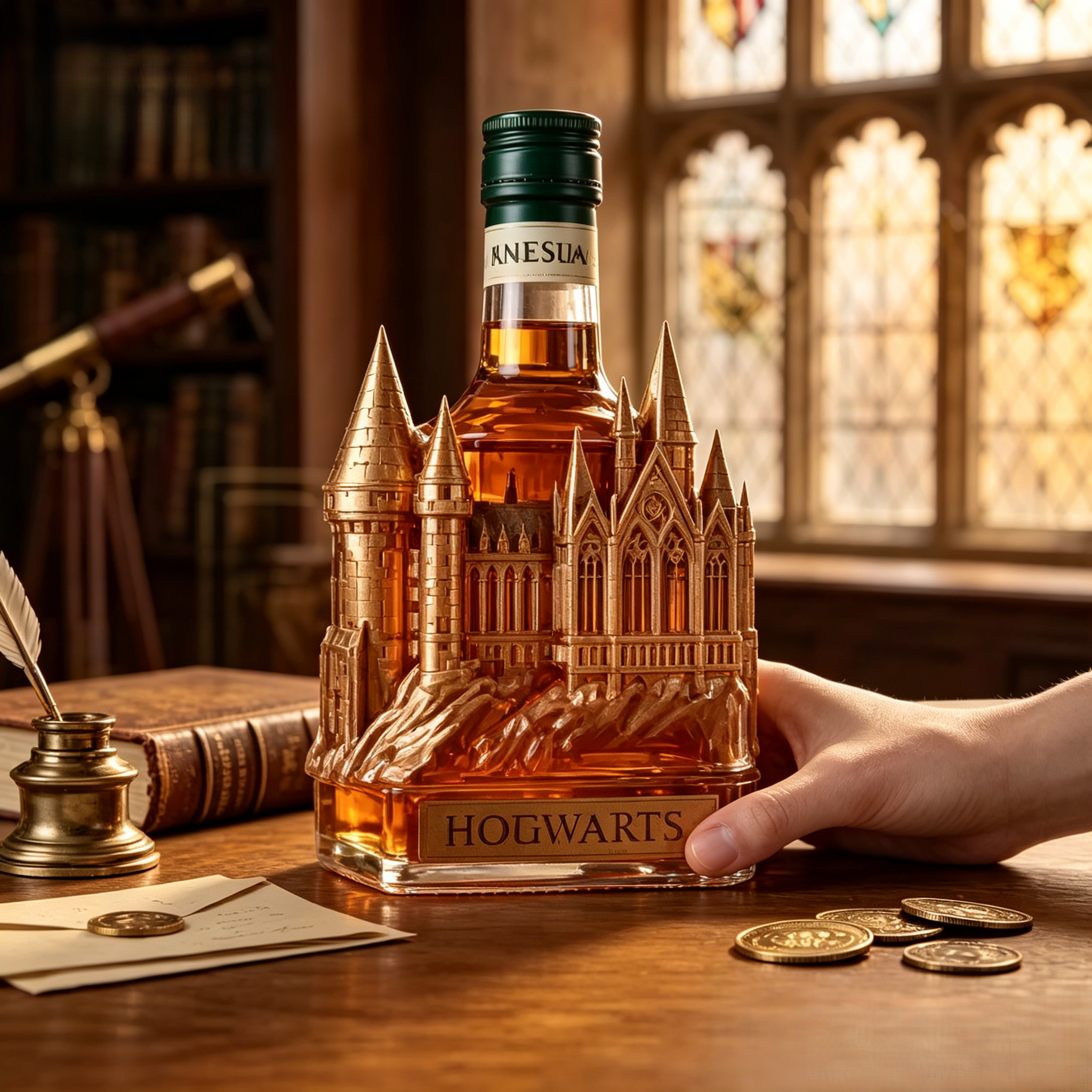 🏰 Hogwarts Castle Whiskey Decanter | Harry Potter Wizard Castle Liquor Bottle