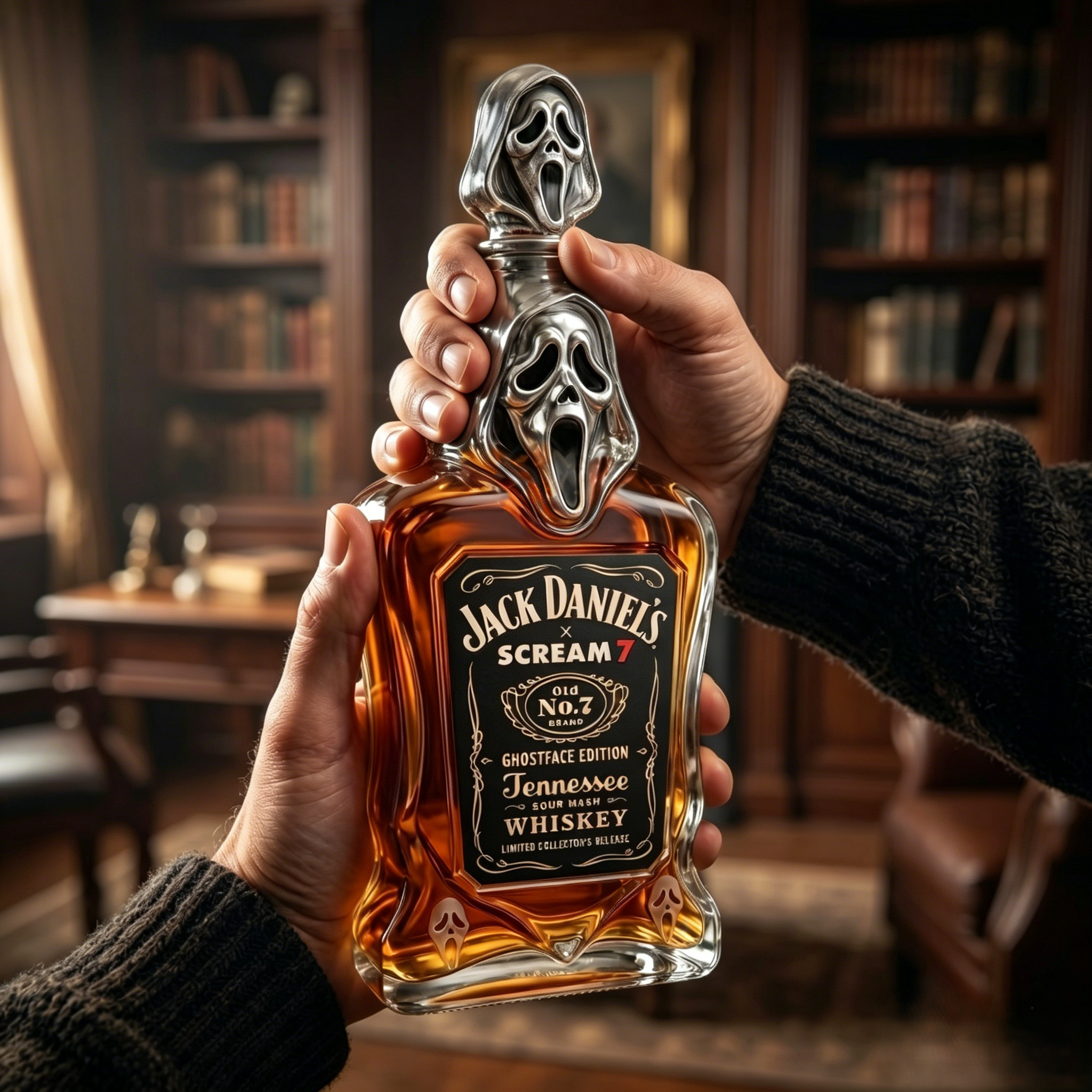🔪 Jack Daniel’s x Scream Ghostface Whiskey Decanter | Horror Movie Limited Edition Liquor Bottle