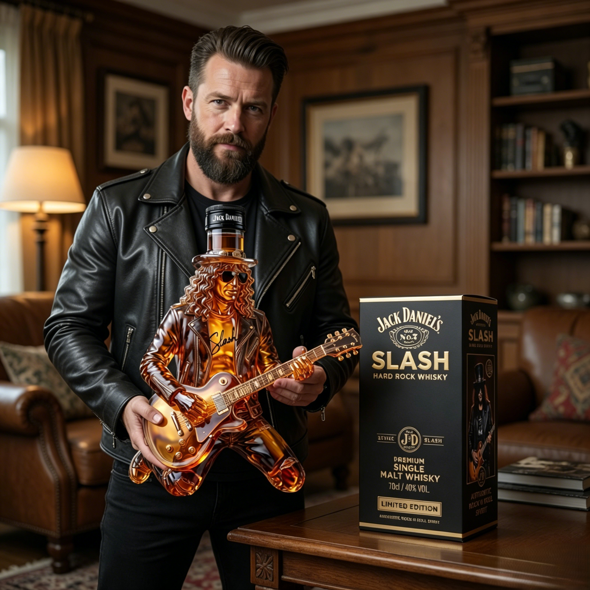 🎸 Slash x Jack Daniel’s Limited-Edition Whiskey Decanter | Guns N’ Roses Rockstar Liquor Bottle