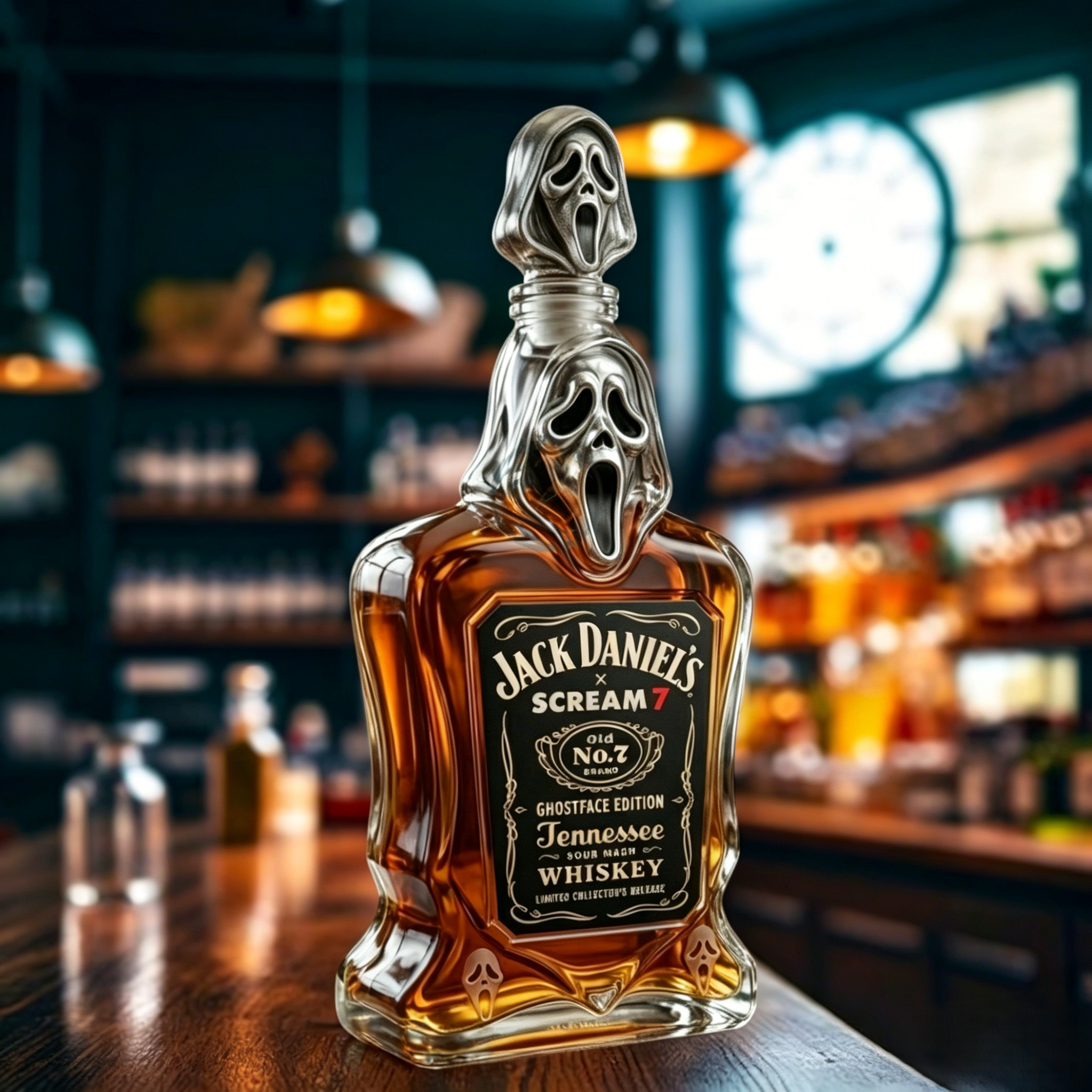 🔪 Jack Daniel’s x Scream Ghostface Whiskey Decanter | Horror Movie Limited Edition Liquor Bottle