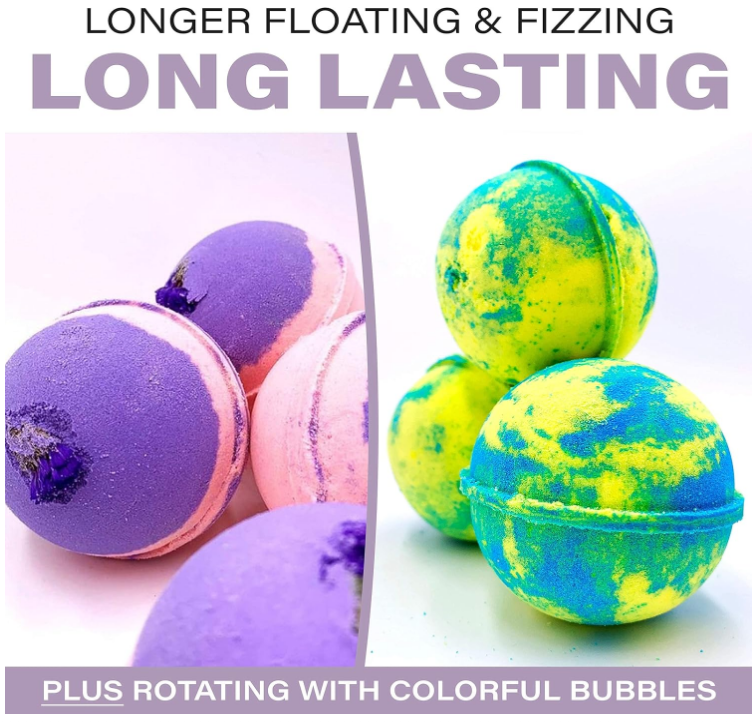 🎁 12 XXL Bath Bombs – 5 Oz Each of Pure Relaxation! 💧🌸