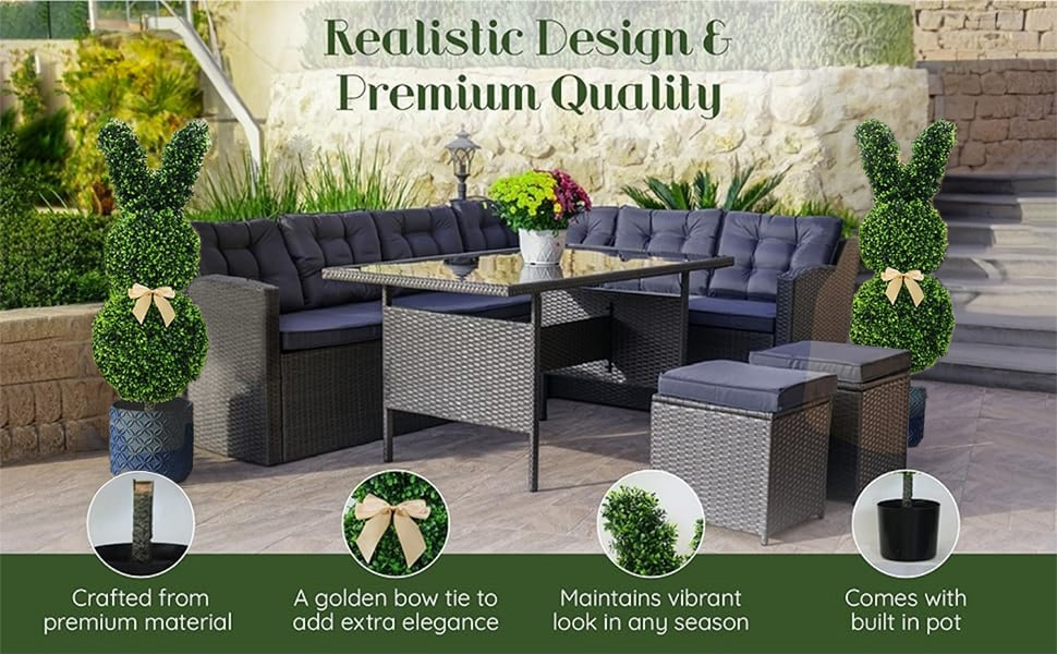 🐰Easter Pre-sale🐰Outdoor Artificial Turf Bunny-Shaped Topiary Tree