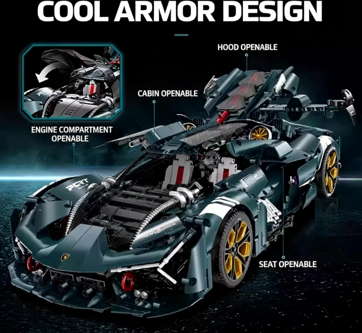 1:8 Scale Super Sport Car Building Set 🏎️