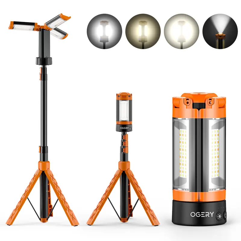 🔦 2200 Lumen Camping Light – 10000mAh Power Bank & Tripod Included 🔋🏕️