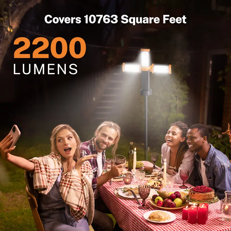 🔦 2200 Lumen Camping Light – 10000mAh Power Bank & Tripod Included 🔋🏕️