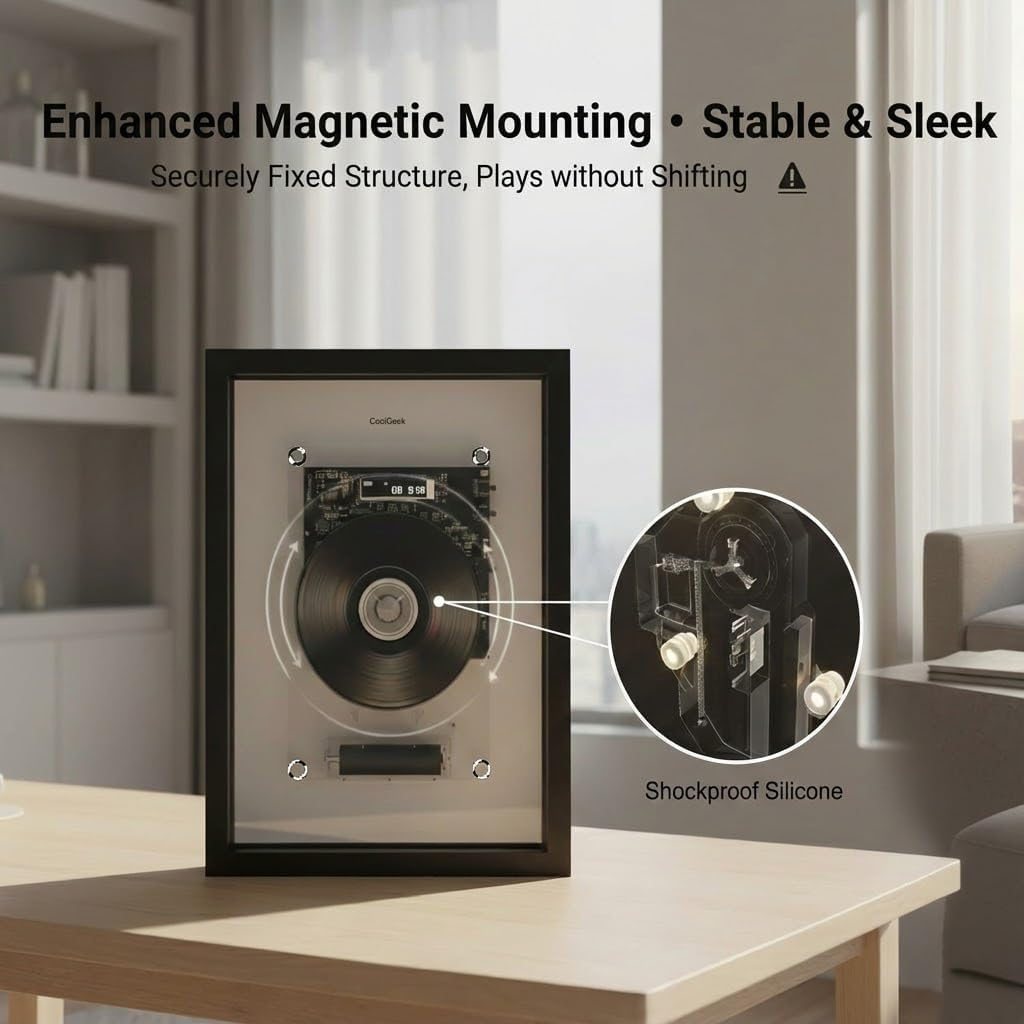 🖼️ Transparent CD Player for Wall or Desk – Wireless & 8H Rechargeable 🔗🎶