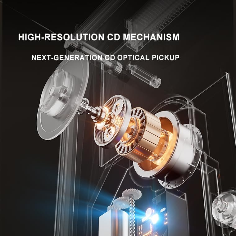 🖼️ Transparent CD Player for Wall or Desk – Wireless & 8H Rechargeable 🔗🎶