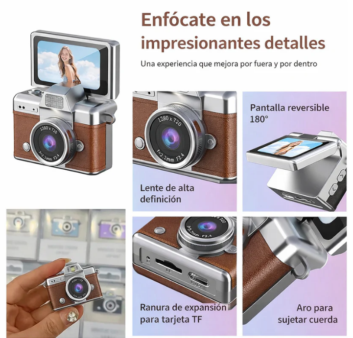 📸 Retro Mini Camera – Full HD 1080p Flip Design | Vintage Style 🎞️✨