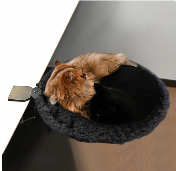 🐾 Cat Desk Hammock – Clips to Any Desk, Holds Large Cats Up to 44lbs 🪑😴
