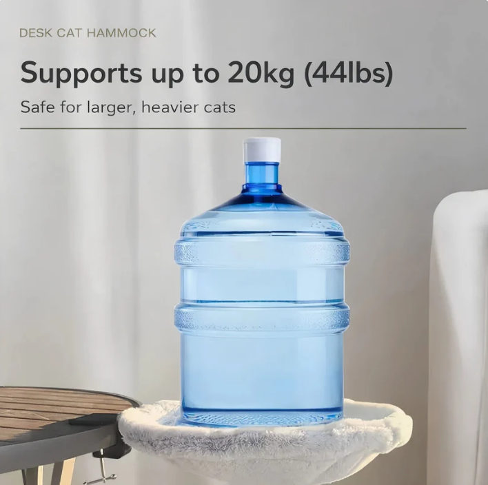 🐾 Cat Desk Hammock – Clips to Any Desk, Holds Large Cats Up to 44lbs 🪑😴