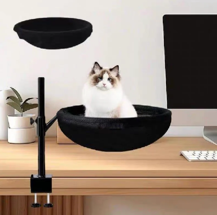 🐾 Cat Desk Hammock – Clips to Any Desk, Holds Large Cats Up to 44lbs 🪑😴