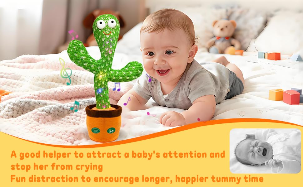Fun distraction to encourge longer, happier tummy time