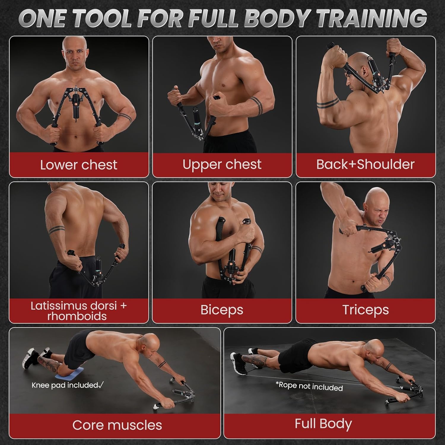 🔥 The 3-in-1 Home Gym Machine: Arm Blaster + Ab Roller + Resistance