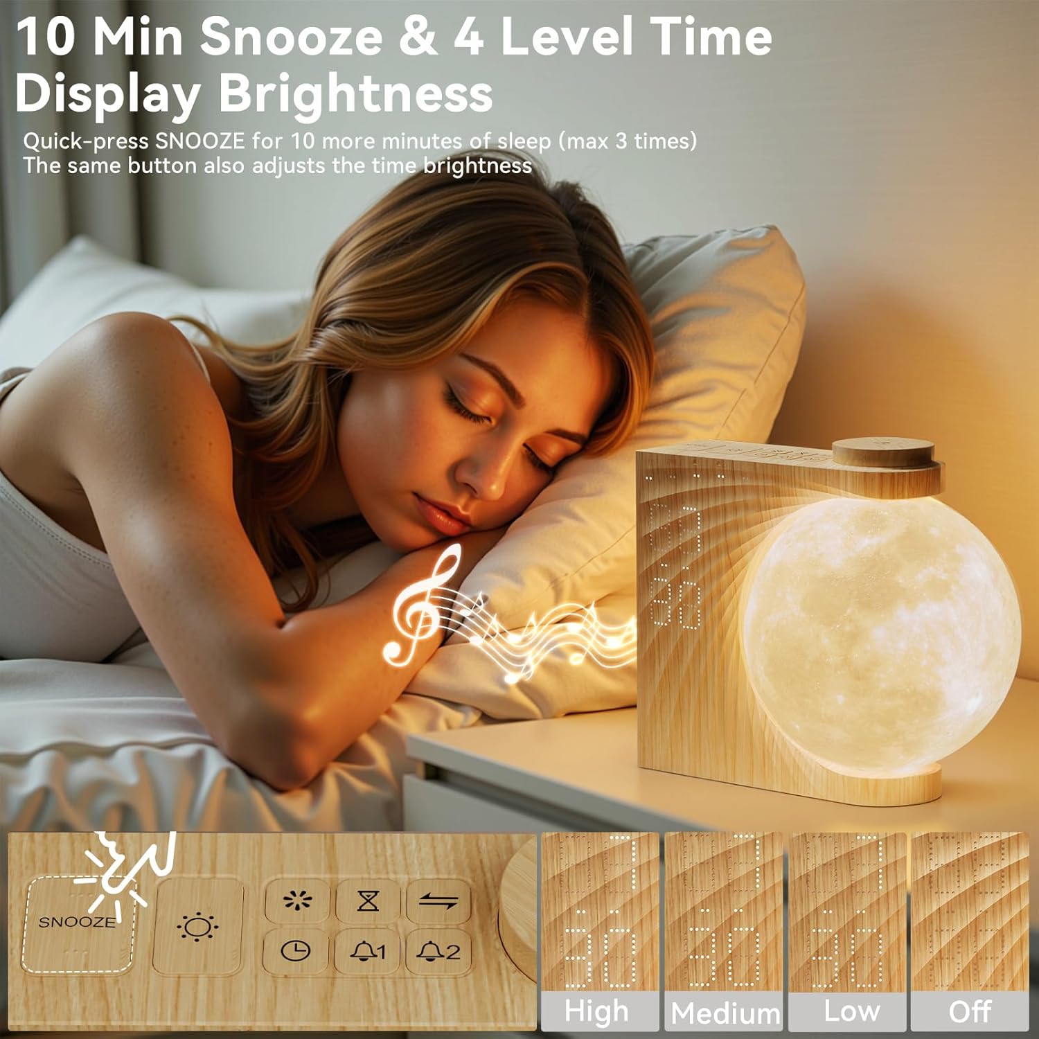 🌅 The Heavy Sleeper’s Sunrise Alarm – With Nature Sounds, Night Light & Snooze