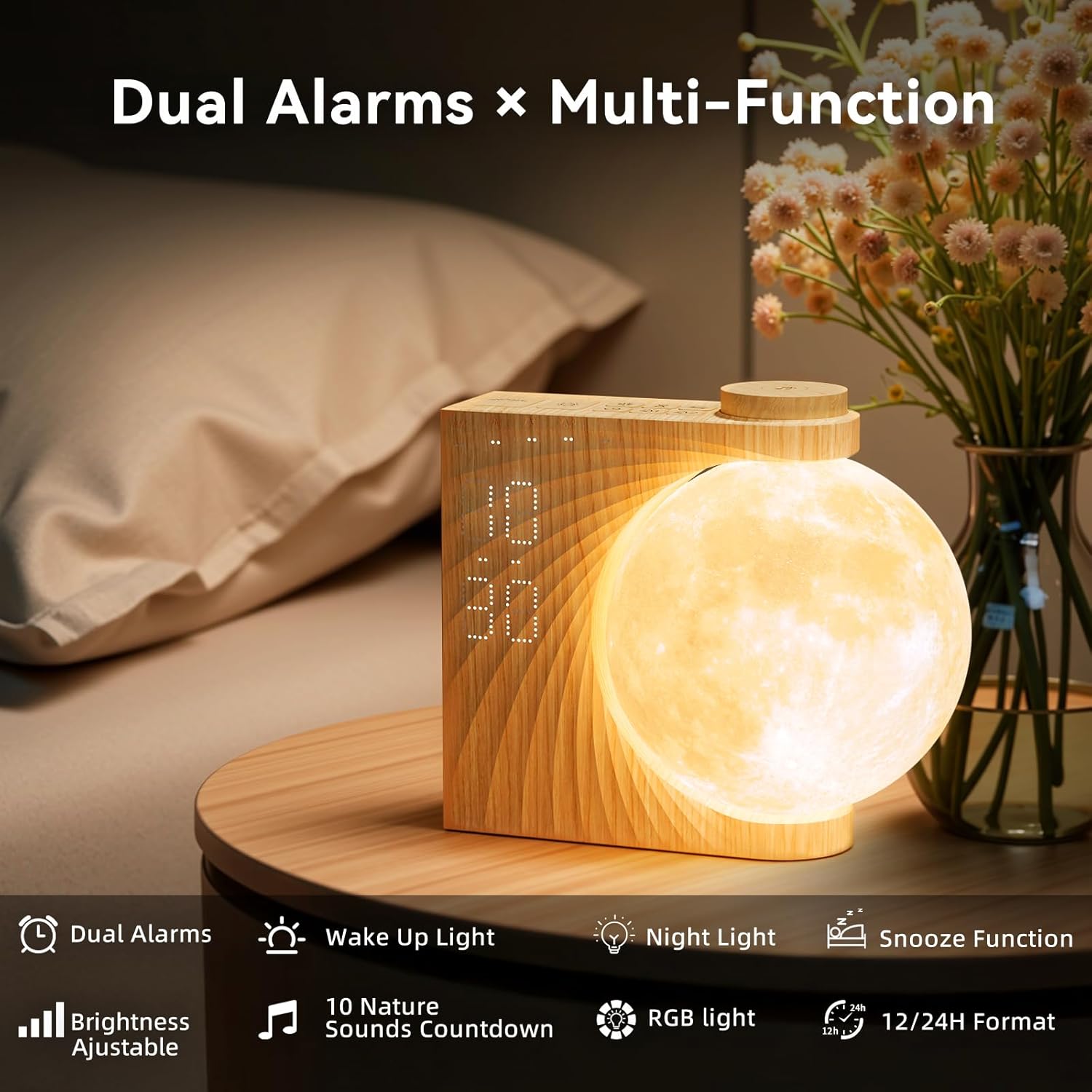 🌅 The Heavy Sleeper’s Sunrise Alarm – With Nature Sounds, Night Light & Snooze