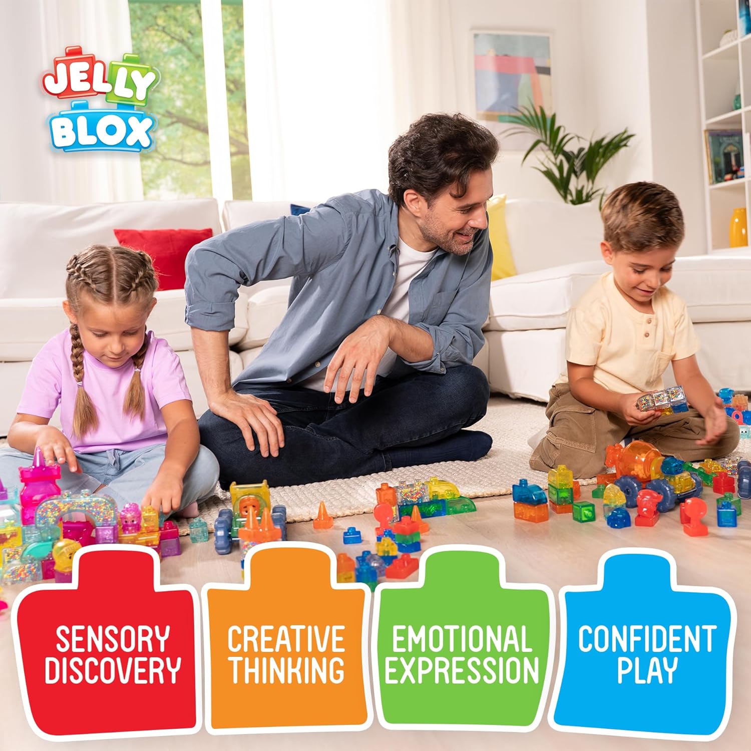 🧩 75-Piece Soft Sensory Building Blocks for Toddlers 2+ | Squishy & Safe Play Set ✨