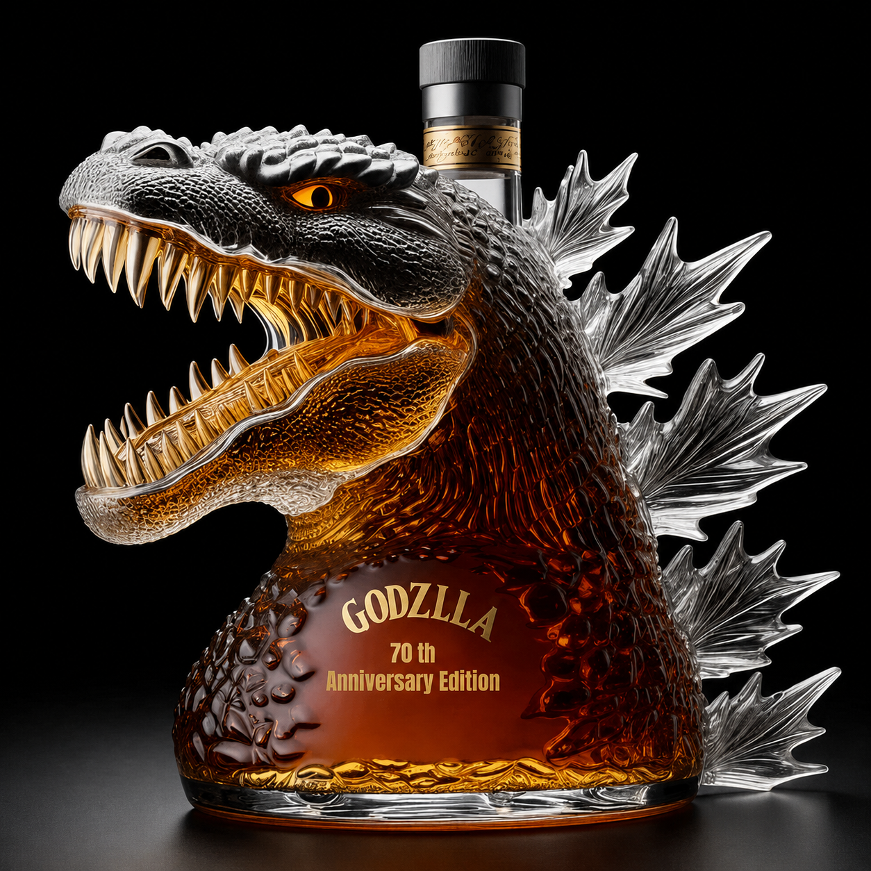 🦖 Godzilla 70th Anniversary Whiskey Decanter | Monster Shaped Collectible Liquor Bottle