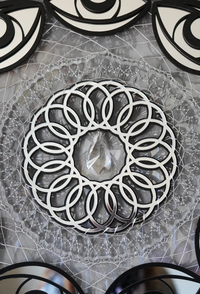 ✨ Mirrored Eye Mandala Dreamcatcher with Natural Quartz & Agate Accents