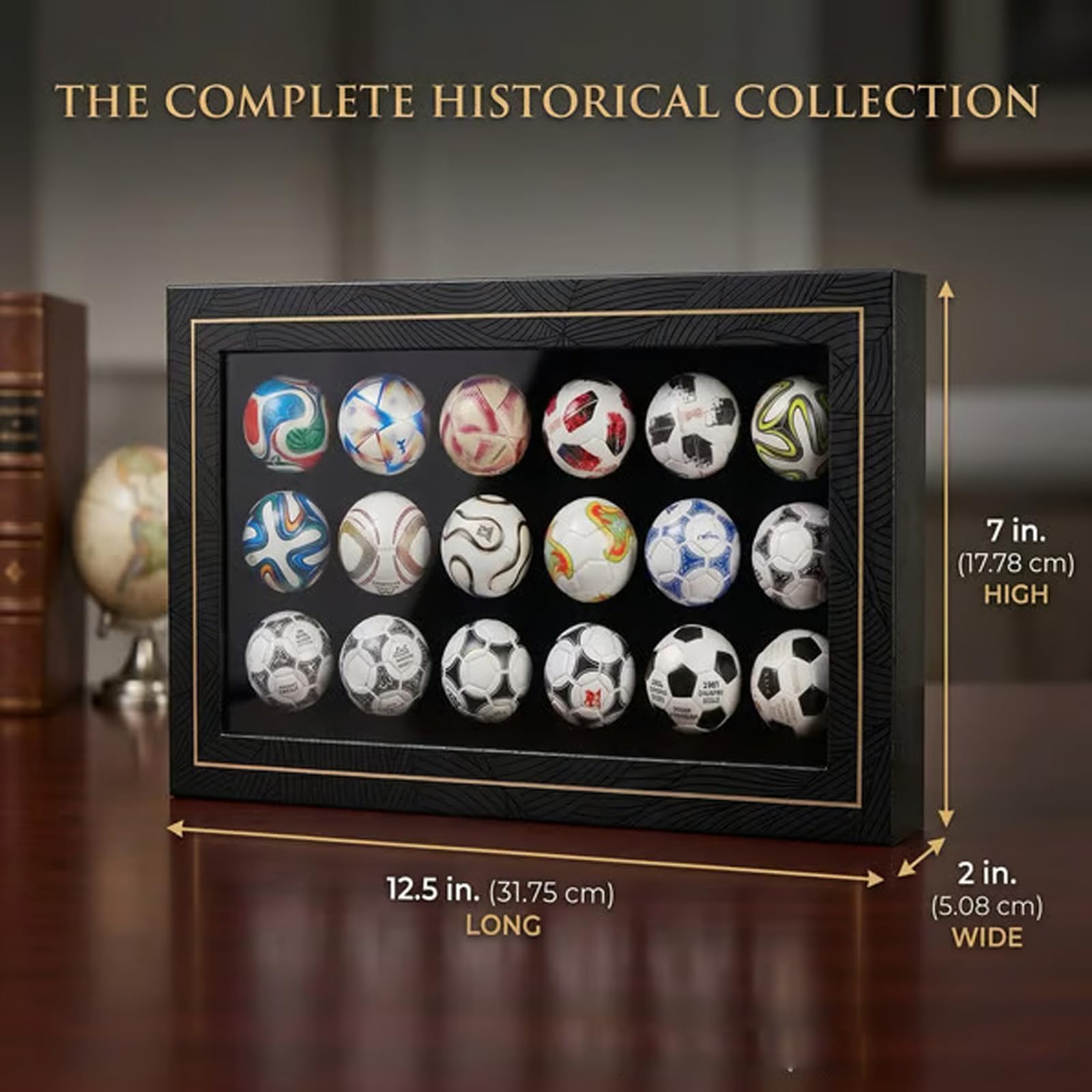 ⚽ World Cup Historical Mini Soccer Ball Complete Collection Box | 1970-2026 Tournament Mini Football Collectible Set