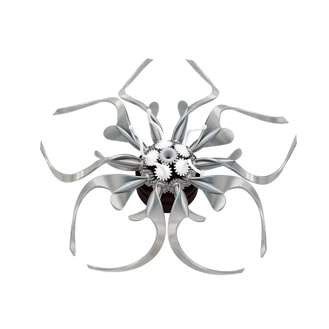 ⚙️ Steampunk Metal Flower Sculpture | Industrial Art with LED Glow 🌼