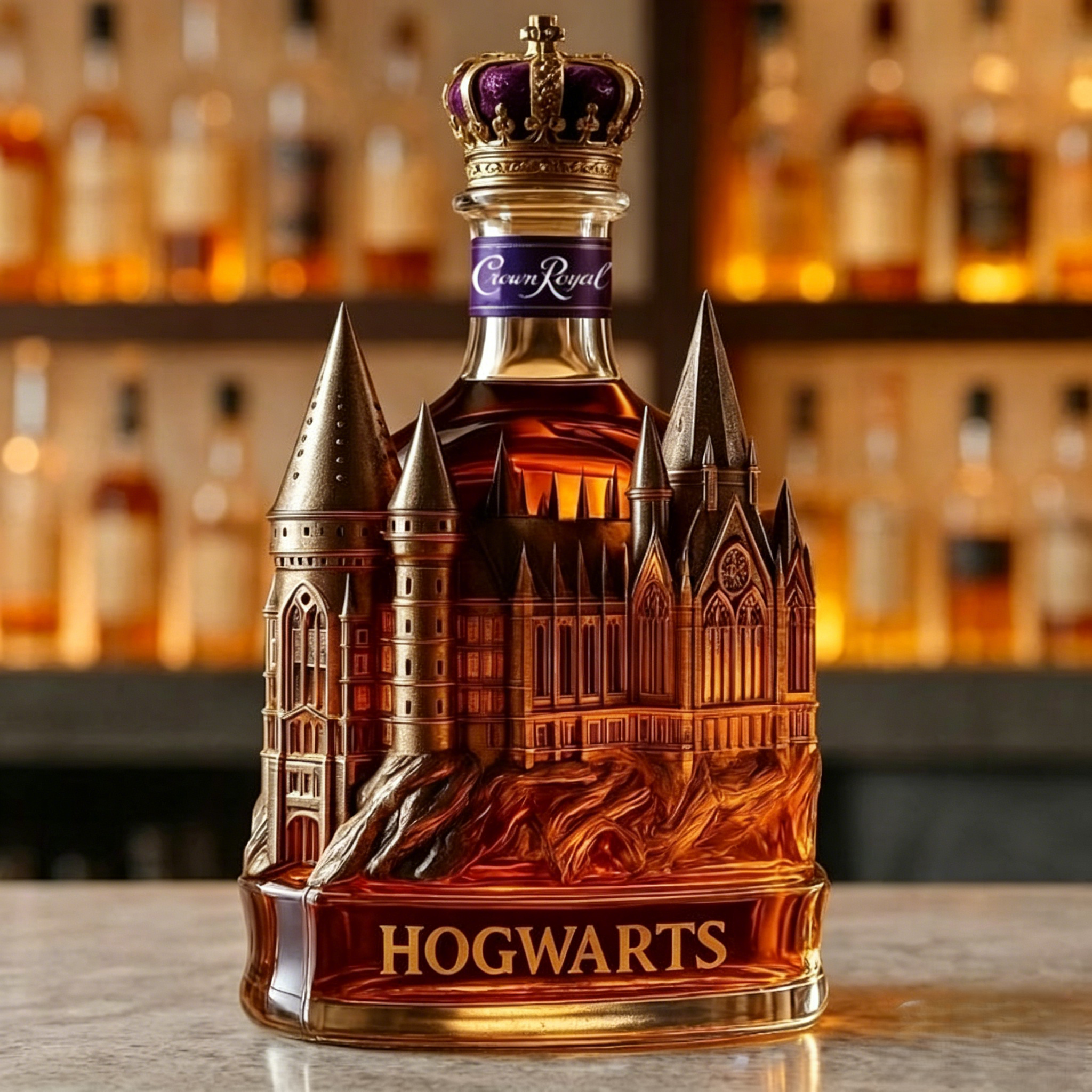 🏰 Hogwarts Castle Whiskey Decanter | Harry Potter Wizard Castle Liquor Bottle