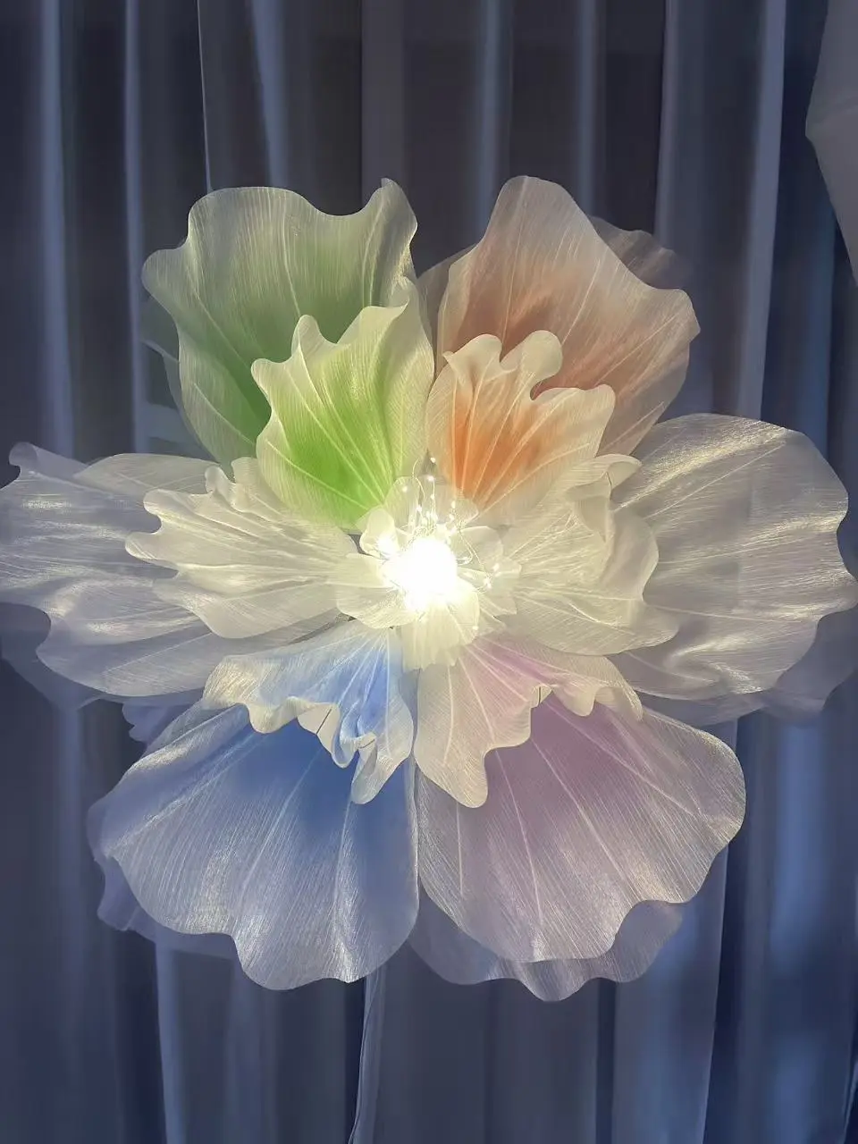 Dancing Petals 32in Silk Satin Floor Floral Fabric Art Elegant Design for Bedroom Living Room Christmas Gift 7 Colors Available