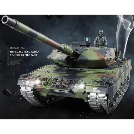🔥 German Leopard 2A6 RC Tank – Realistic Recoil, BB Shot & IR Combat Ready 🎯