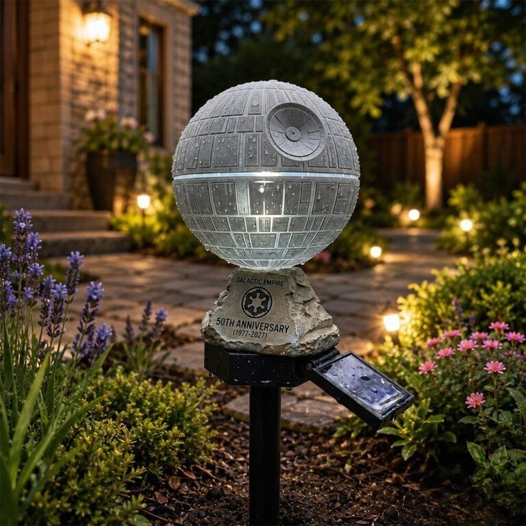 ⭐ Star Wars Solar Garden Stake Lights | Darth Vader Helmet & Millennium Falcon LED Outdoor Landscape Lamp