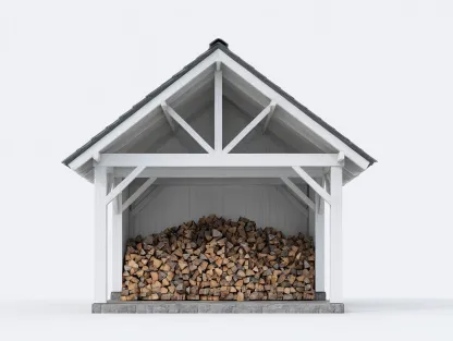 Abri à bûches en bois 200x70x185 cm – blanc – design rustique pour extérieur-Loftgetbase