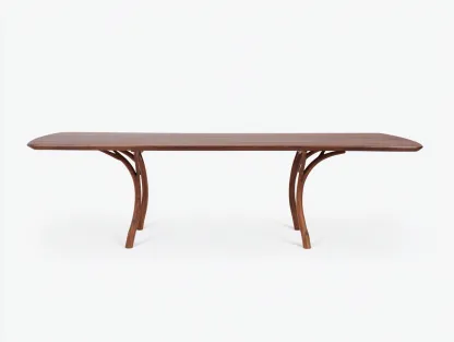 Table de jardin ronde en bois massif 120x120x75 cm – marron – design naturel pour extérieur-Loftgetbase