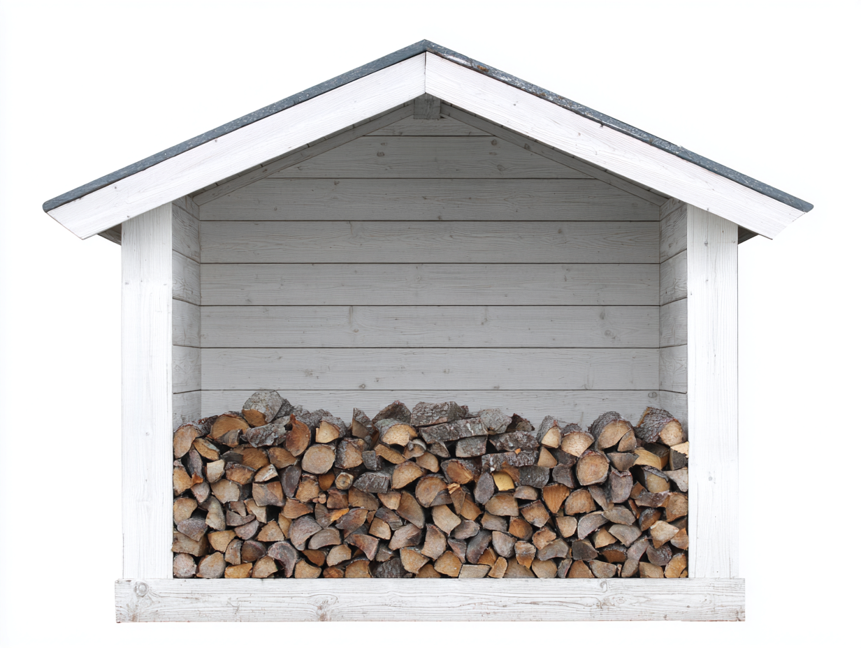 Abri à bûches en bois 160x55x160 cm – blanc – design traditionnel pour extérieur-Loftgetbase