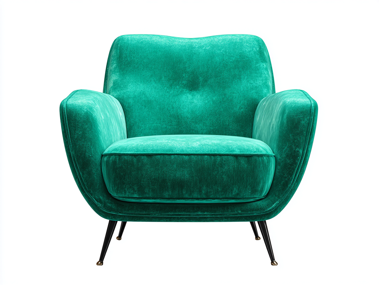 Sessel Samt Metall 78x75x80 cm - Grün - Modernes Design für Wohnzimmer-Loftmybase