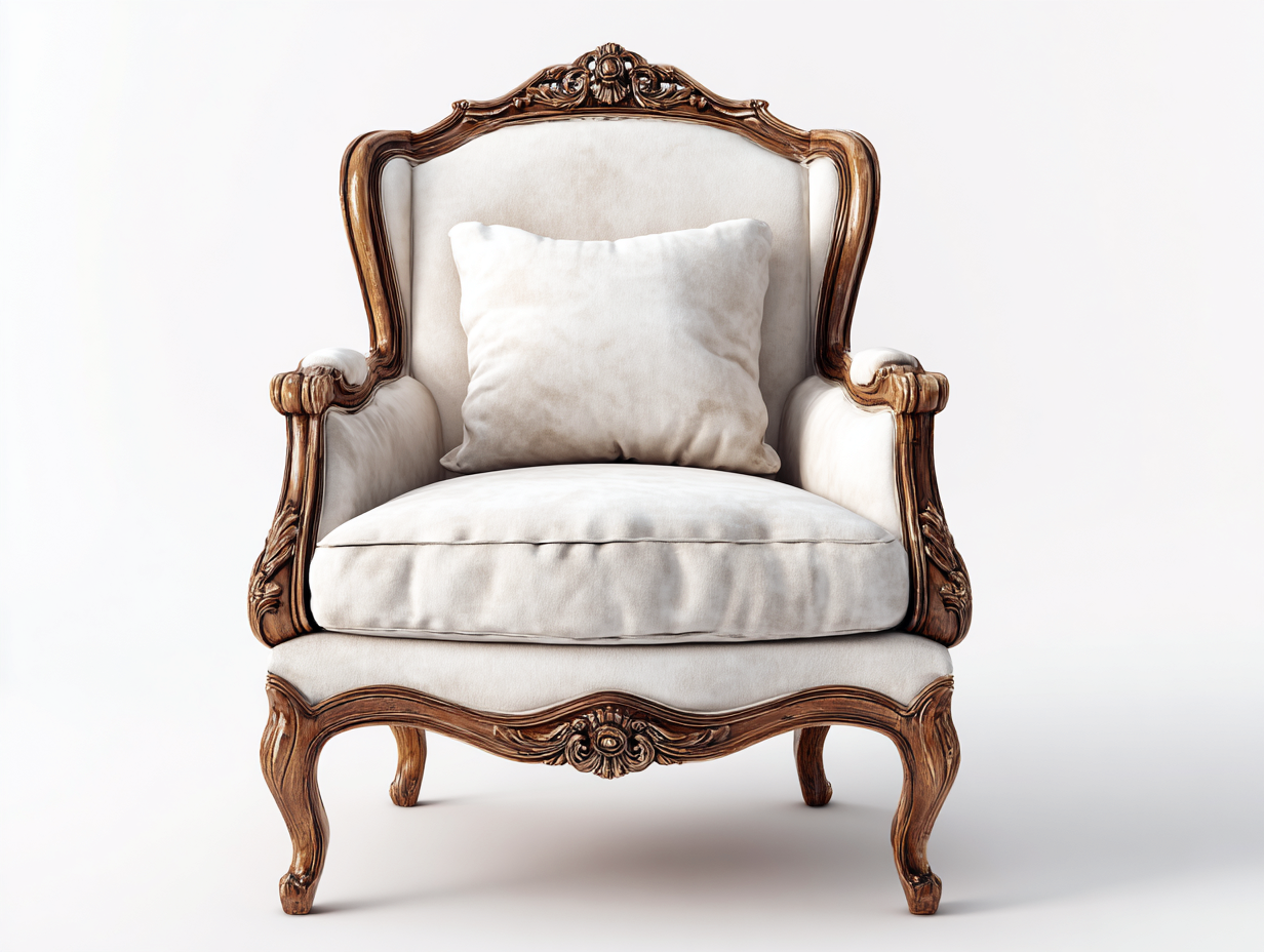 Sessel Stoff Massivholz 82x88x98 cm - Beige - Klassisches Design geeignet für Wohnzimmer-Loftmybase