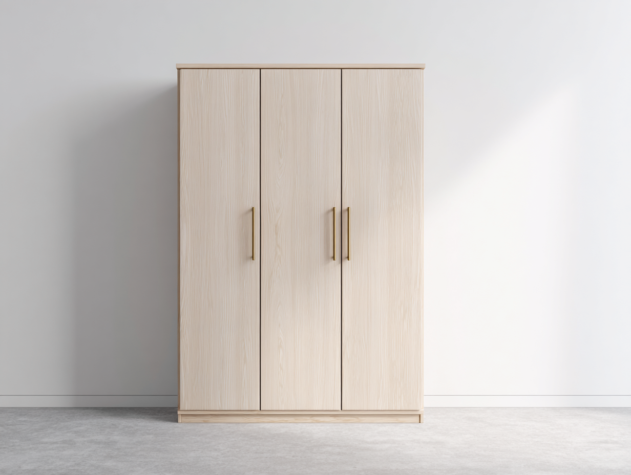 Kleiderschränke mit drei Türen Holz MDF 180x60x200 cm - Naturholz - Moderner Stil geeignet für Schlafzimmer-Loftmybase