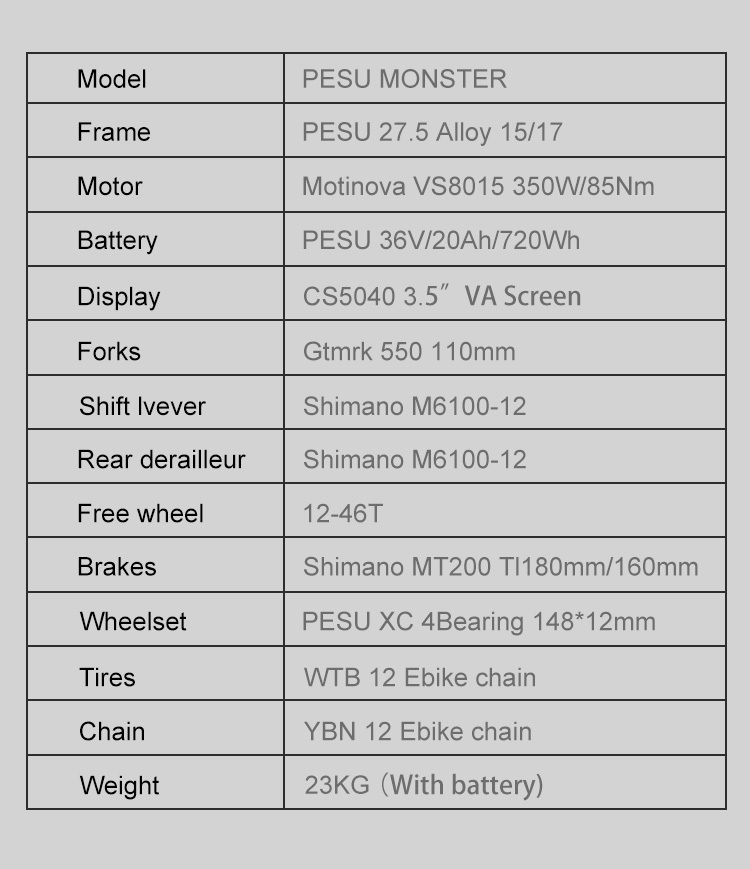 PESU XC MONSTER E-BIKE