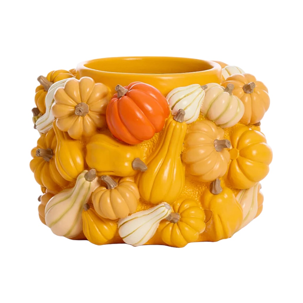 Pot de fleurs décoratif en céramique - Utilisation pour jardin ou intérieur - Motifs de courges - 20 x 20 x 15-artdevivrevase