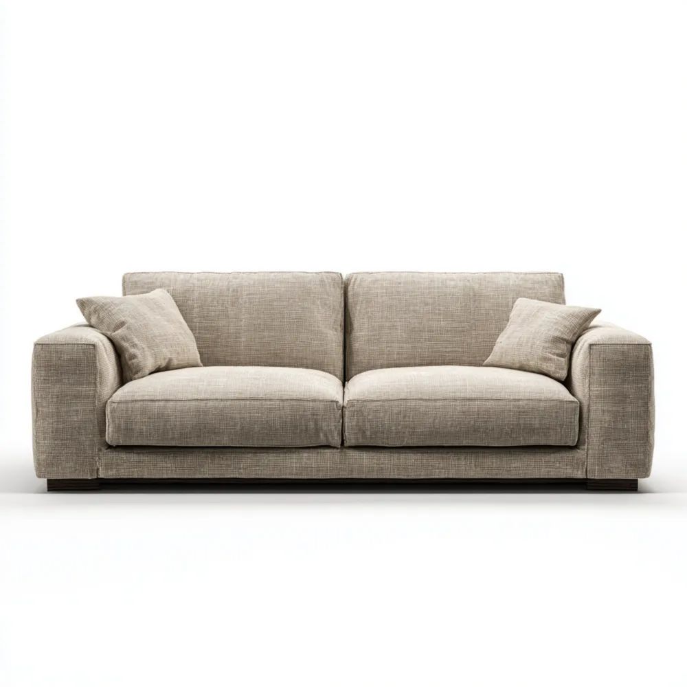 Divano a due posti 200x100x85 cm in tessuto - Colore Beige