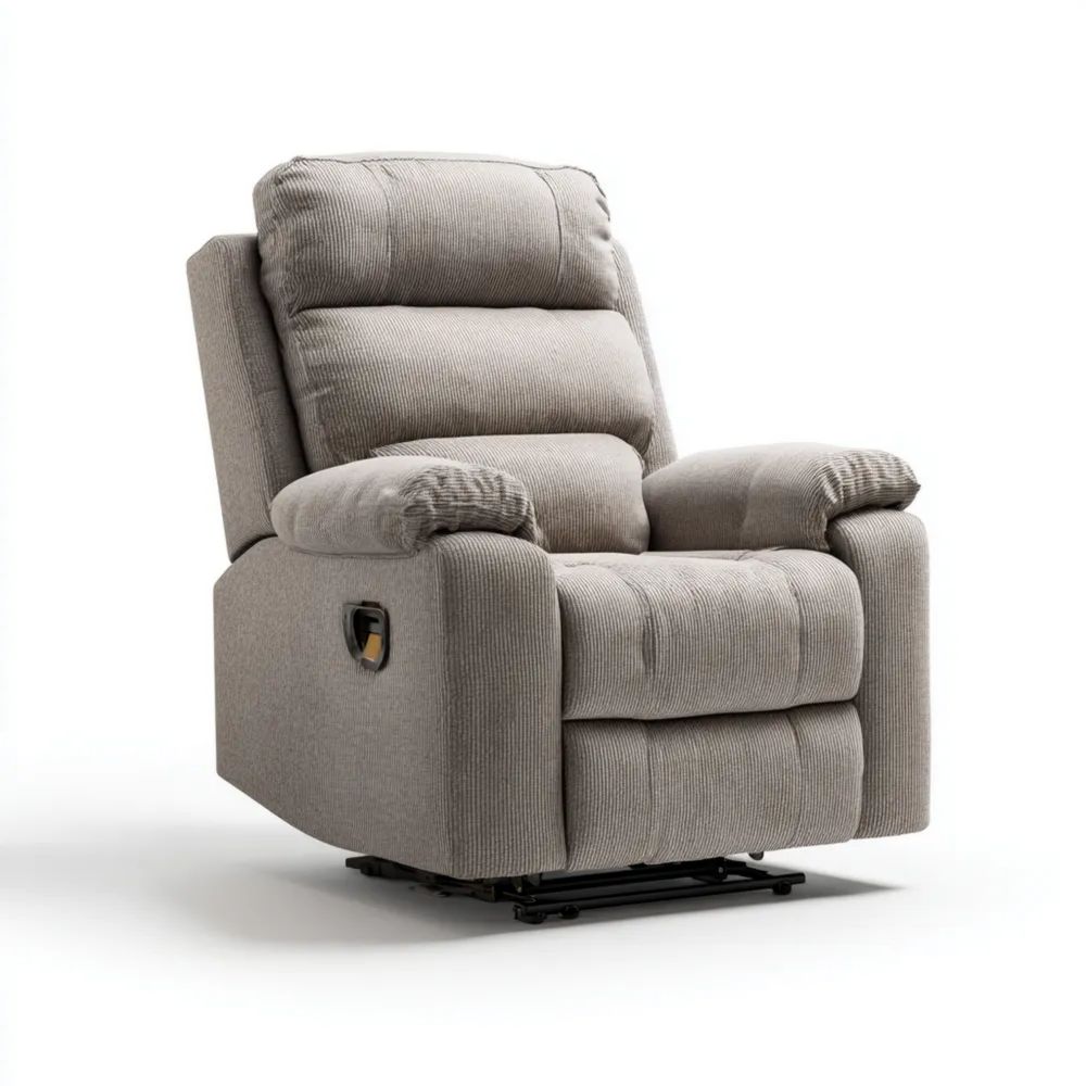 Poltrona Relax in Tessuto 85x90x100 cm - Grigio - Design Moderno