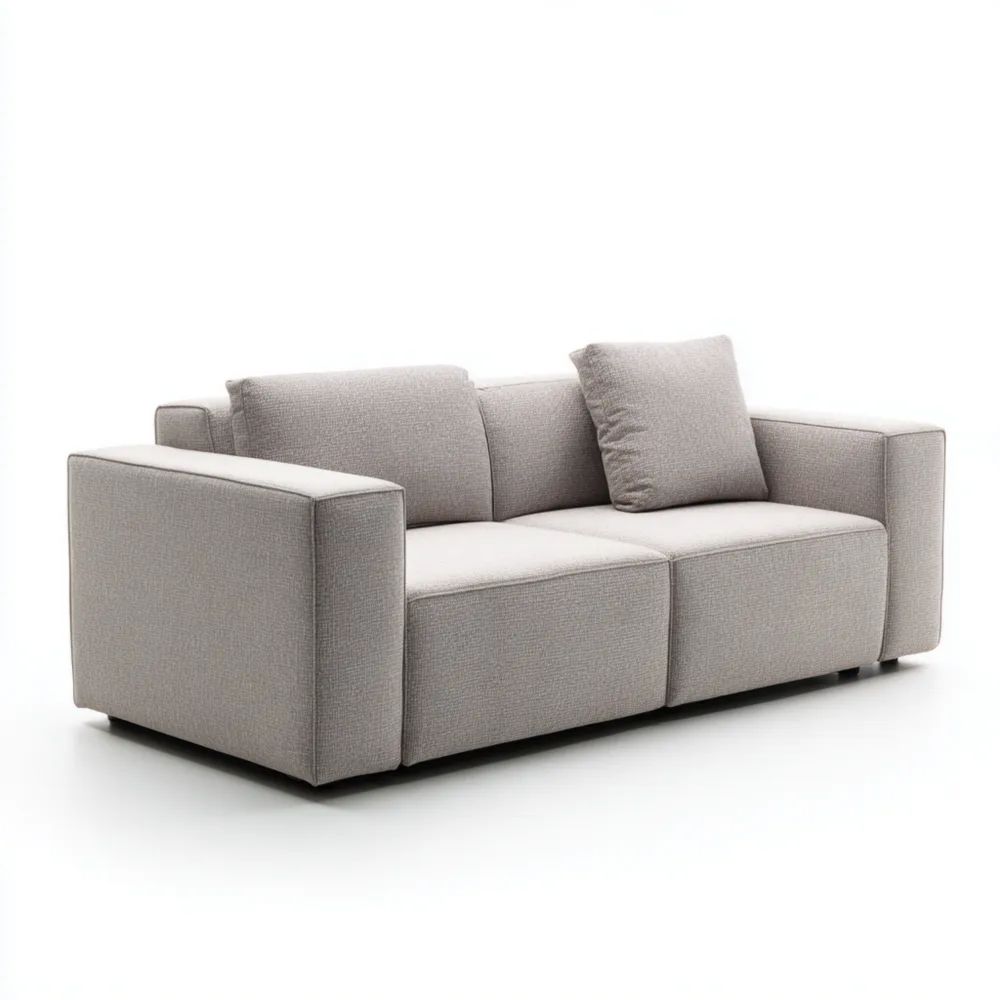 Divano a due posti in tessuto 180x90x85 cm - Grigio Chiaro - Design moderno