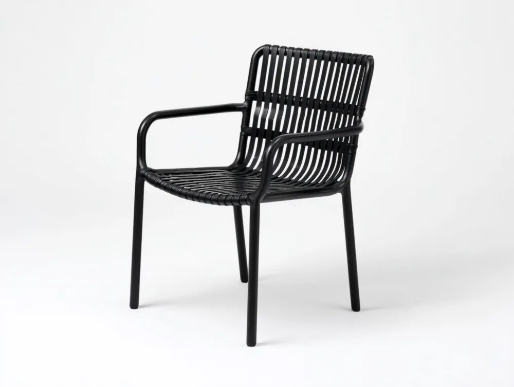 Sedia da esterno 60x58x85 cm - Rattan sintetico - Nero