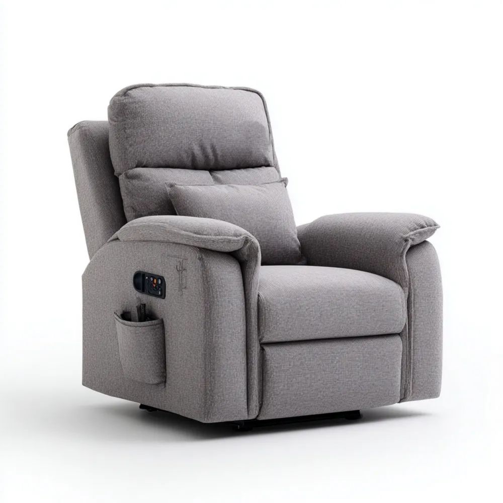 Poltrona Reclinabile in Tessuto 95x90x100 cm - Grigio - Design Moderno