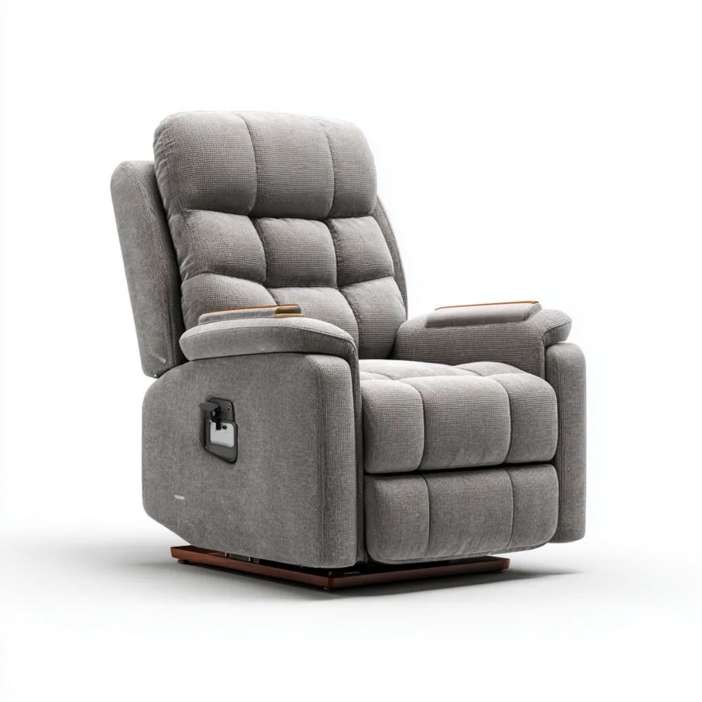 Poltrona Relax Inclinabile 85x90x110 cm - Tessuto Grigio