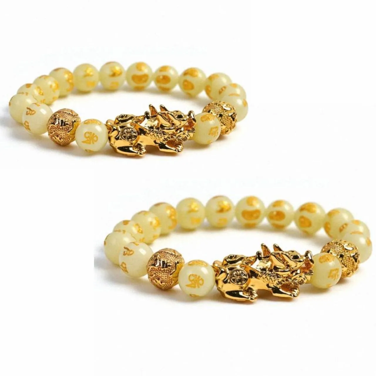 Wealth-Attracting Pixiu Fluorite Bracelet