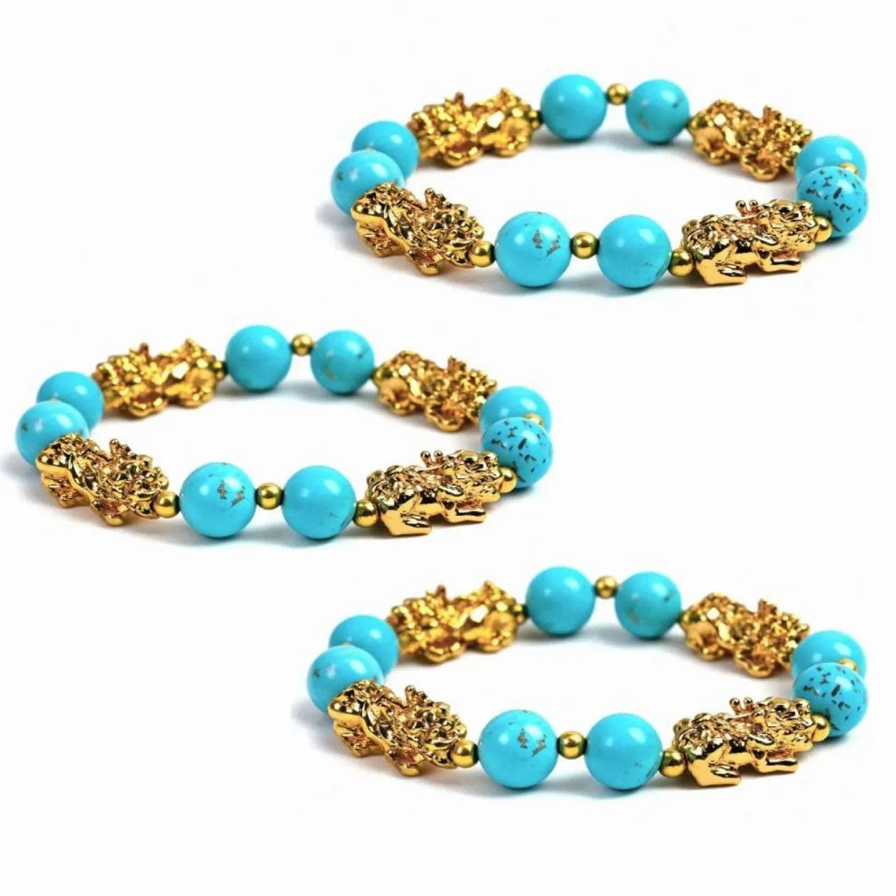 Wealth-Attracting 4 Pixiu Turquoise Bracelet