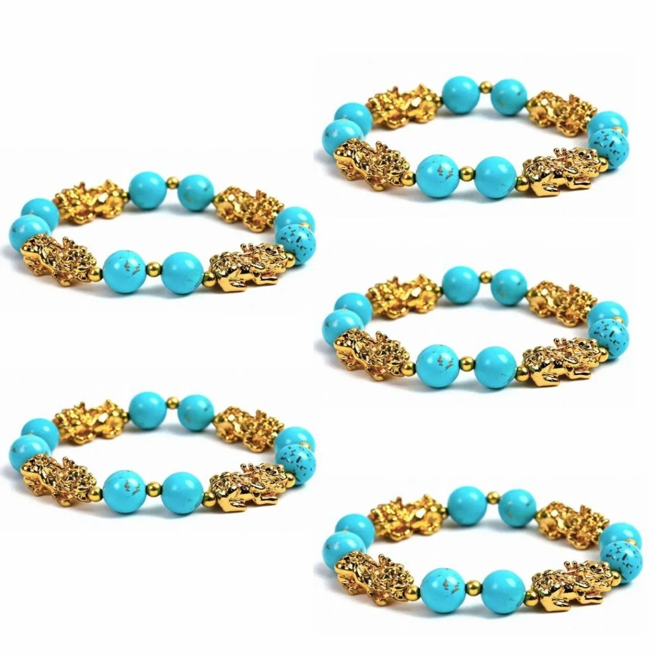 Wealth-Attracting 4 Pixiu Turquoise Bracelet